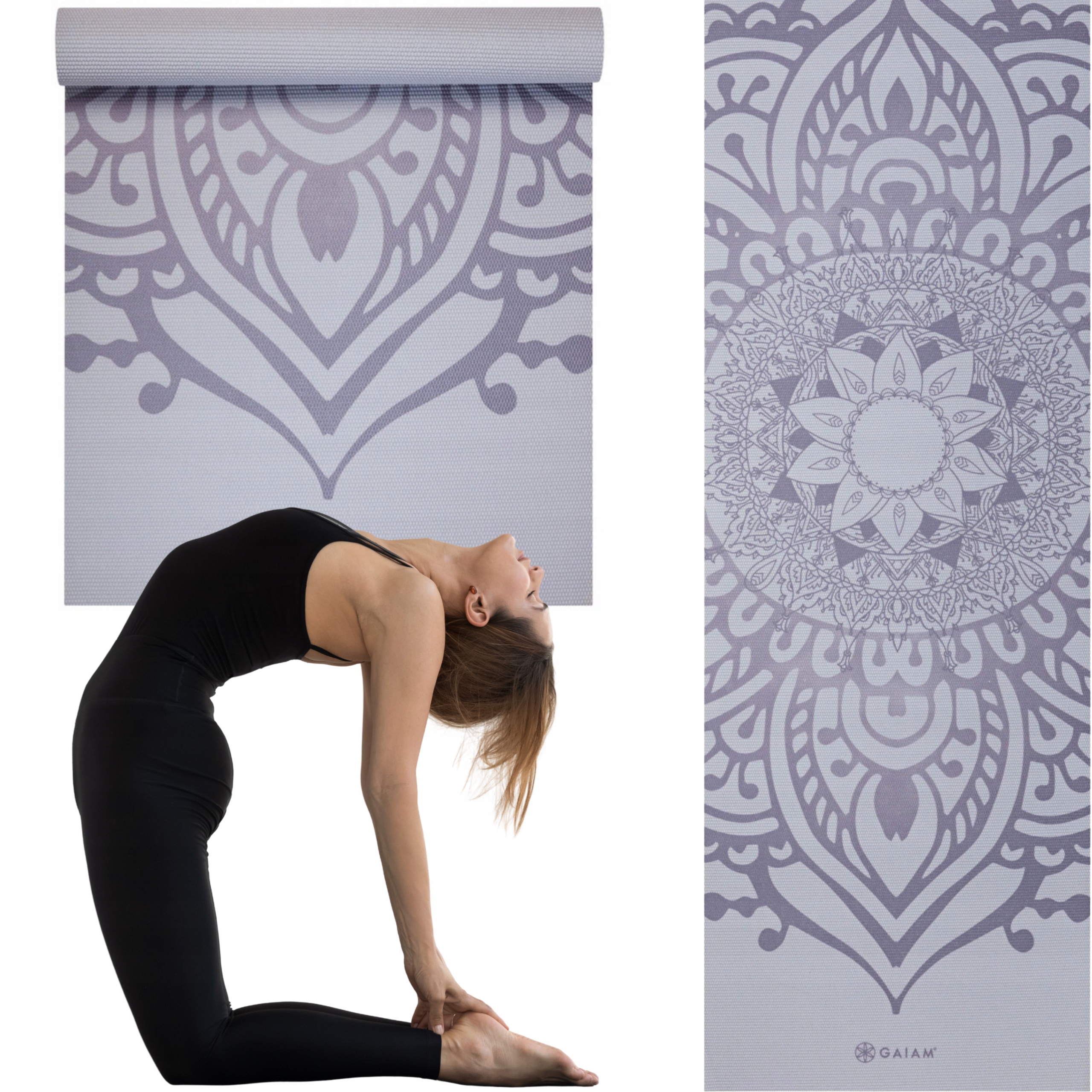 Mata do ćwiczeń jogi Gaiam Lilac Sundial 5 mm antypoślizgowa, geometryczn