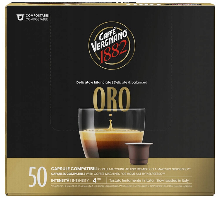 Levně Caffe Vergnano Káva Espresso Oro Kapsle pro Nespresso 50 kusů