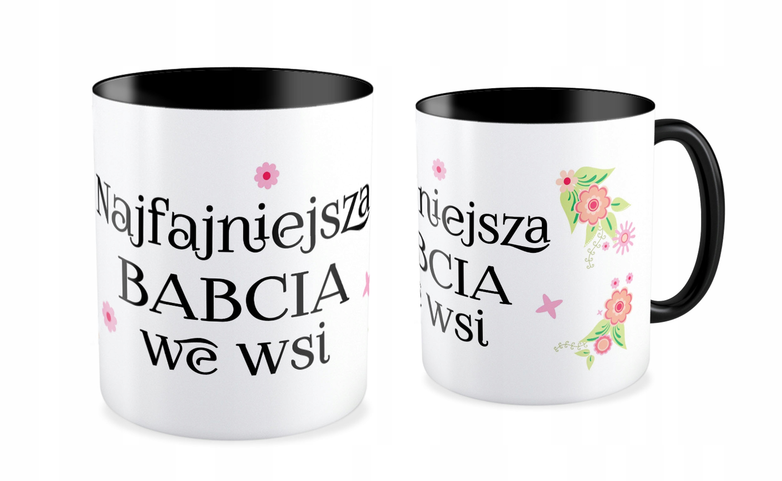 

Kubek czarny prezent Dzień Babci lub Dla Dziadka