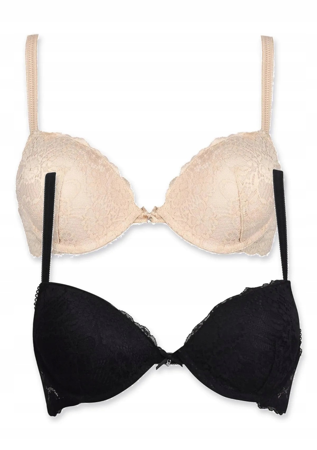 Sielei Allure 2674 krajková push-up podprsenka 2 ks cipria černá 85C