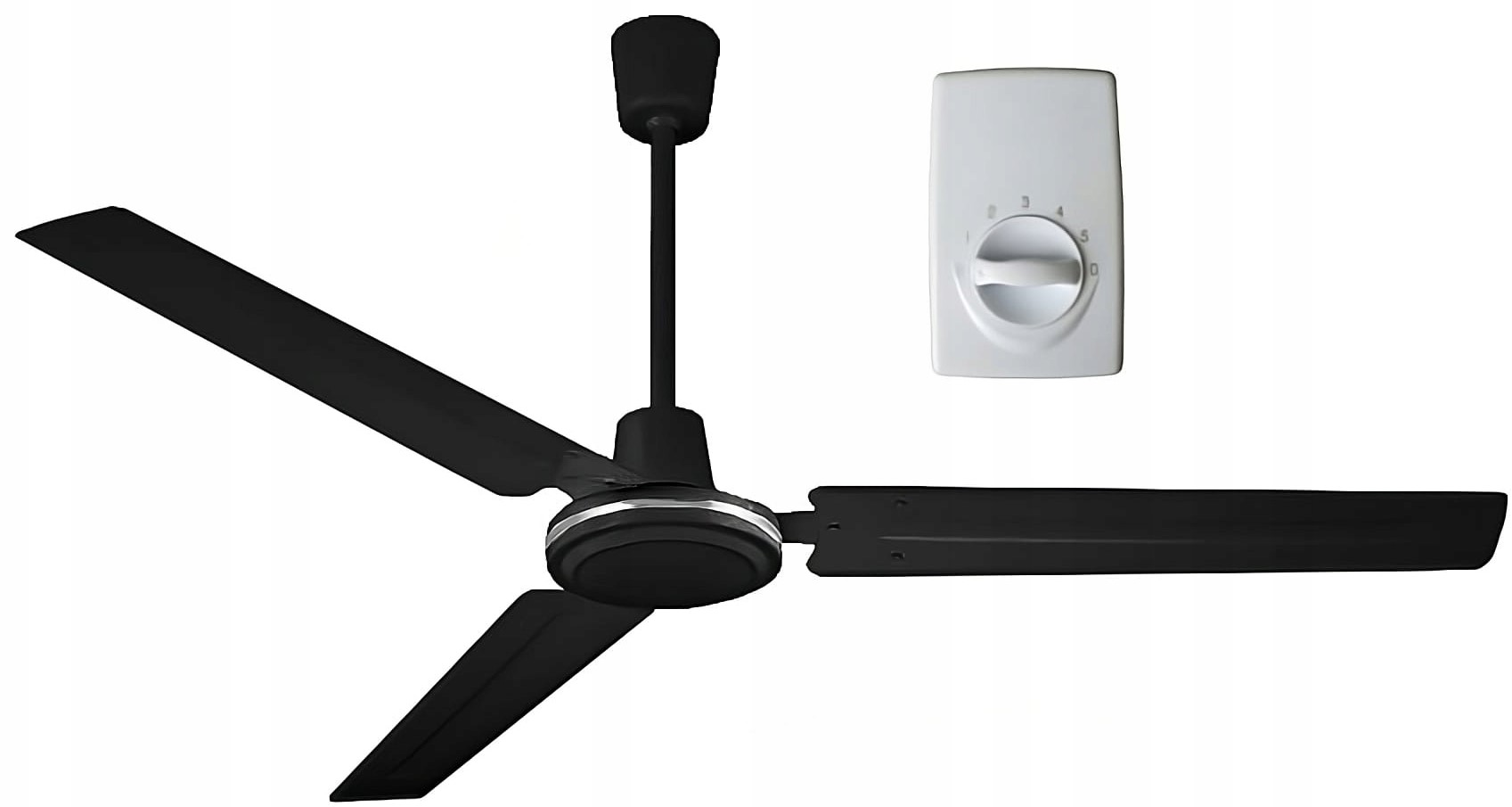 Stropný ventilátor Torus čierny 142 cm Ventilátor s nástenným regulátorom