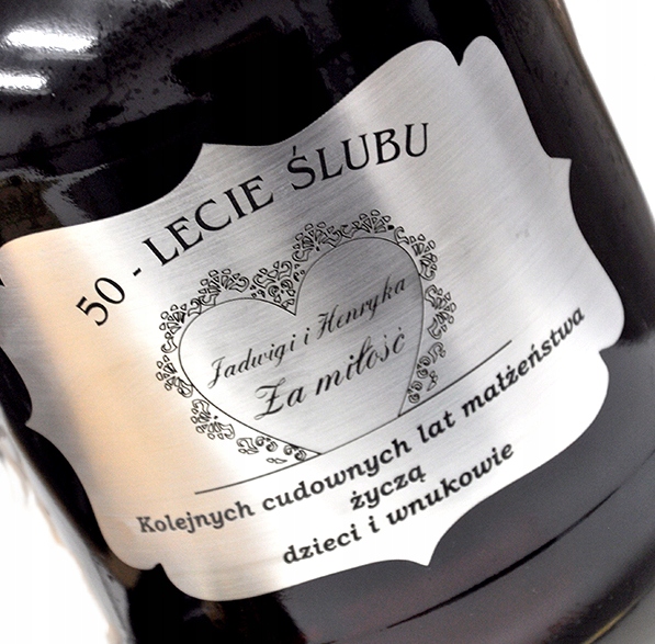 

Naklejka na butelkę, grawer ,prezent Życzenia