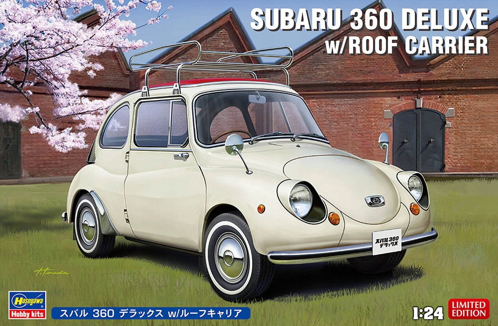 Subaru 360 Deluxe se střešním nosičem 1:24 Hasegawa 20622