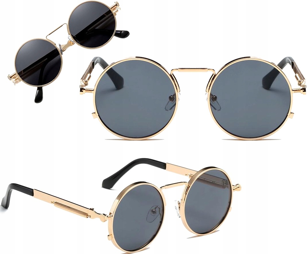

Złote Okulary Lenonki przeciwsłoneczne unisex