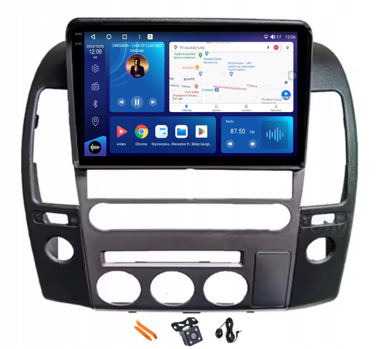 Radio Android Nawigacja Qled Carplay 128GB Lte Gps Dsp Nissan Micra 10-13