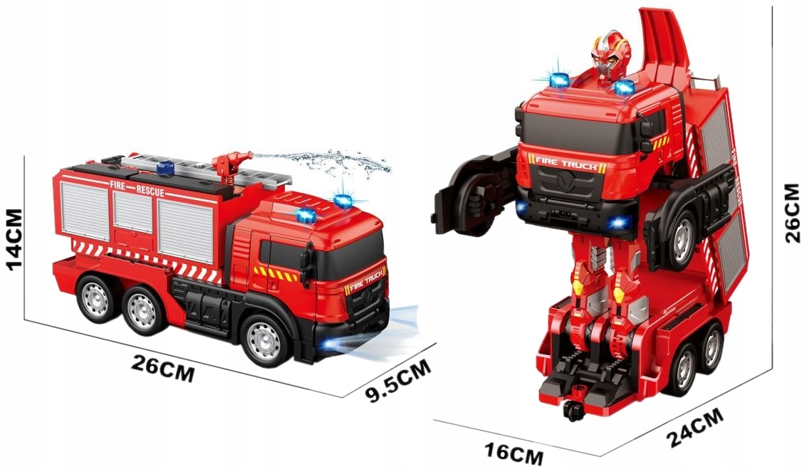 2w1 ZDALNIE STEROWANY ROBOT STRAŻ POŻARNA RC NA PILOTA 1892 EAN (GTIN) 5900949461892