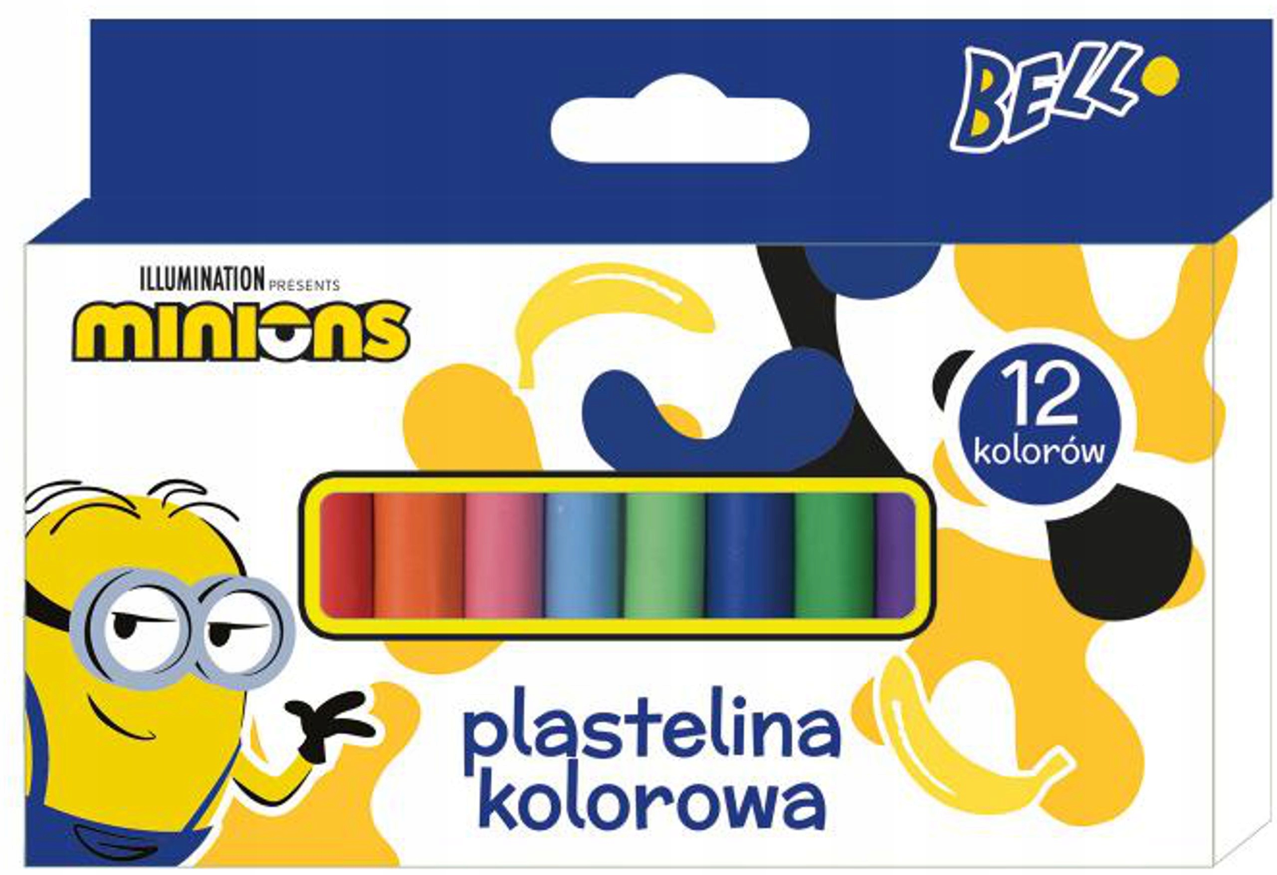 MINIONKI PLASTELINA SZKOLNA 12 ŻYWYCH KOLORÓW MIĘKKA ŁATWO SIĘ MODELUJE Kod producenta 112584