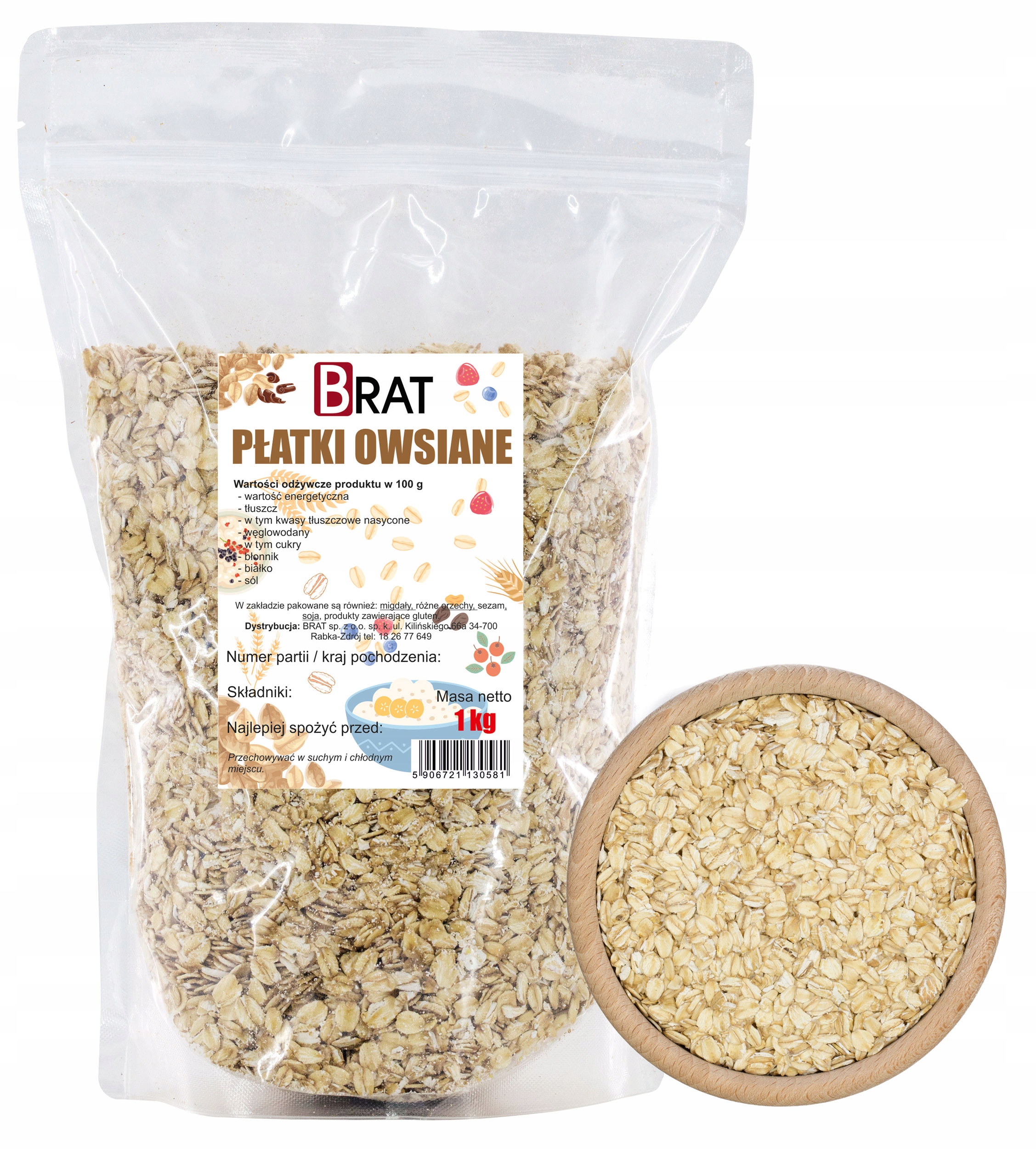 PŁATKI OWSIANE 1kg Naturalne śniadanie jakość