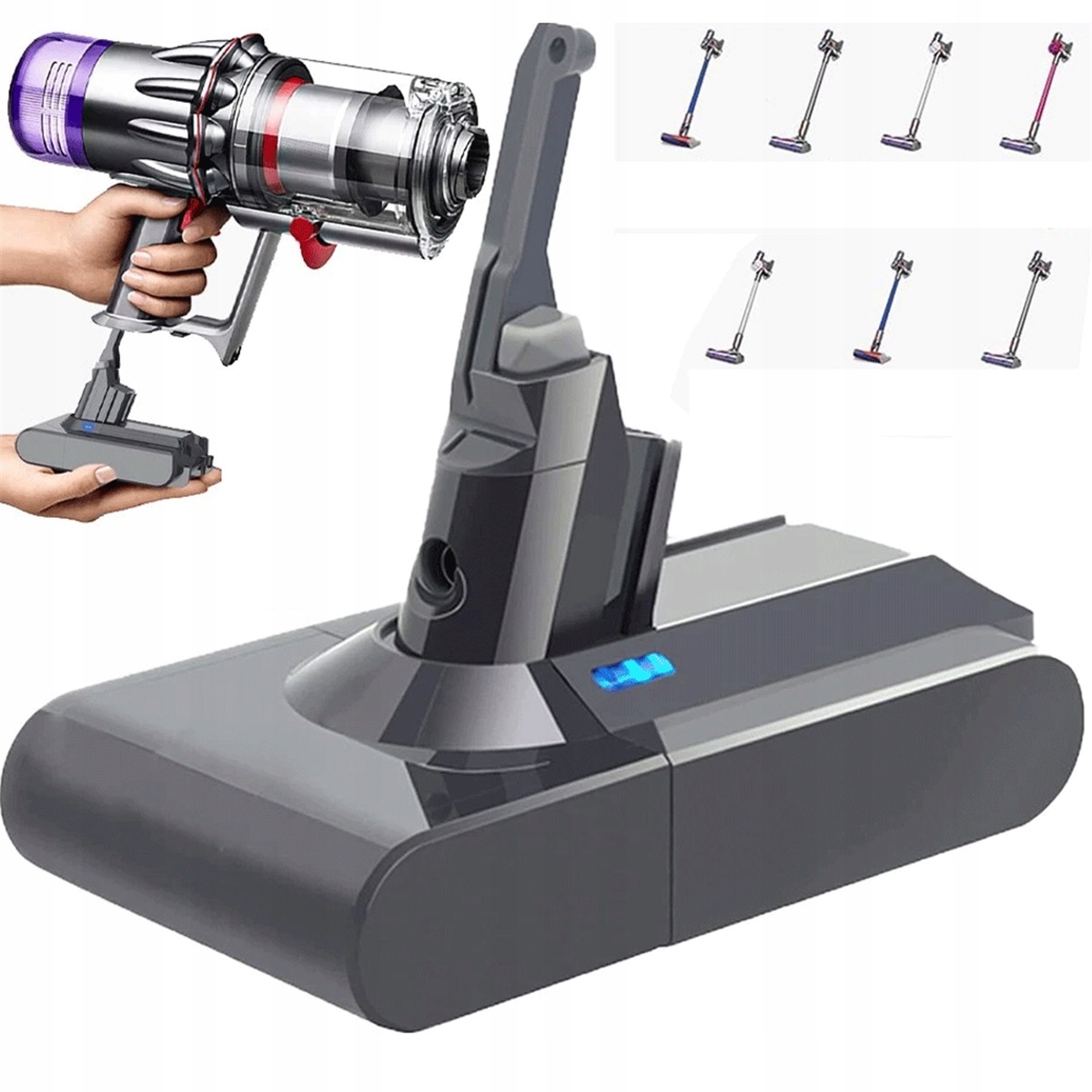 Náhradní Baterie 21.6V 4600MAH Dyson V8 SV10 S Dobou Provozu 30 Minut