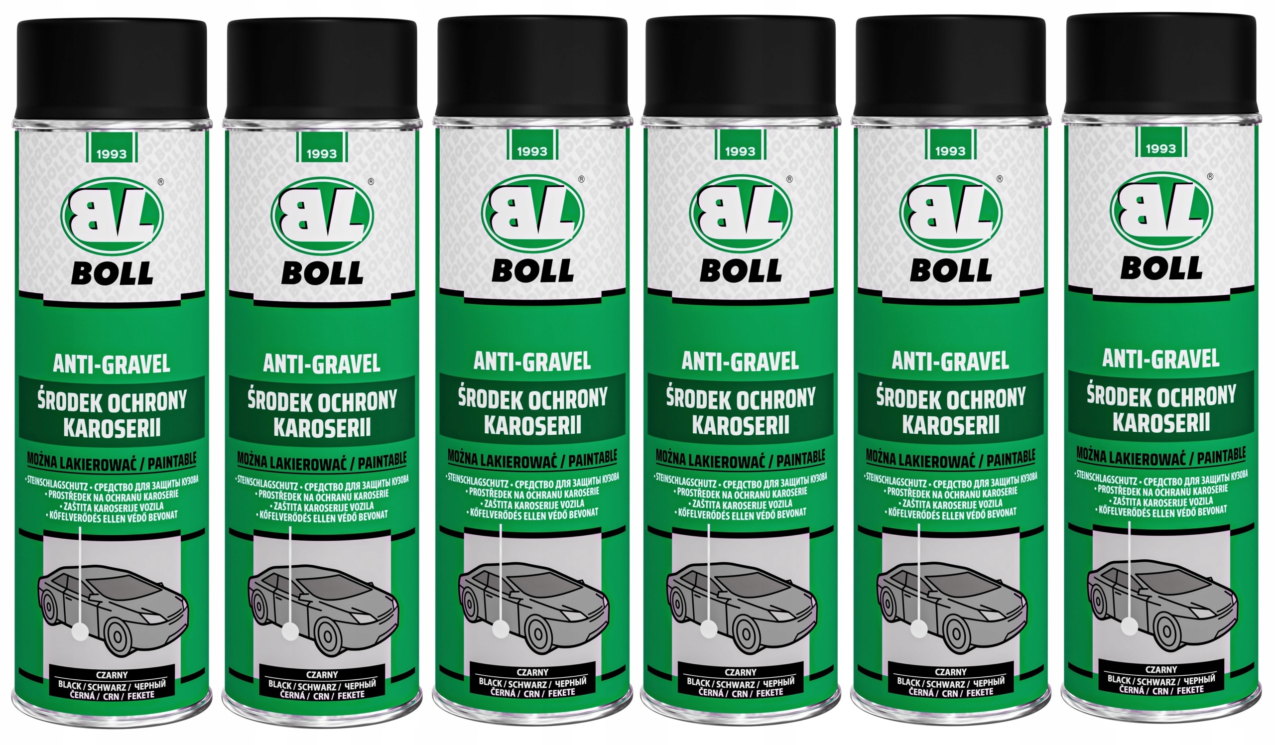 Boll Środek ochrony karoserii spray 500ml Czarny 6szt.