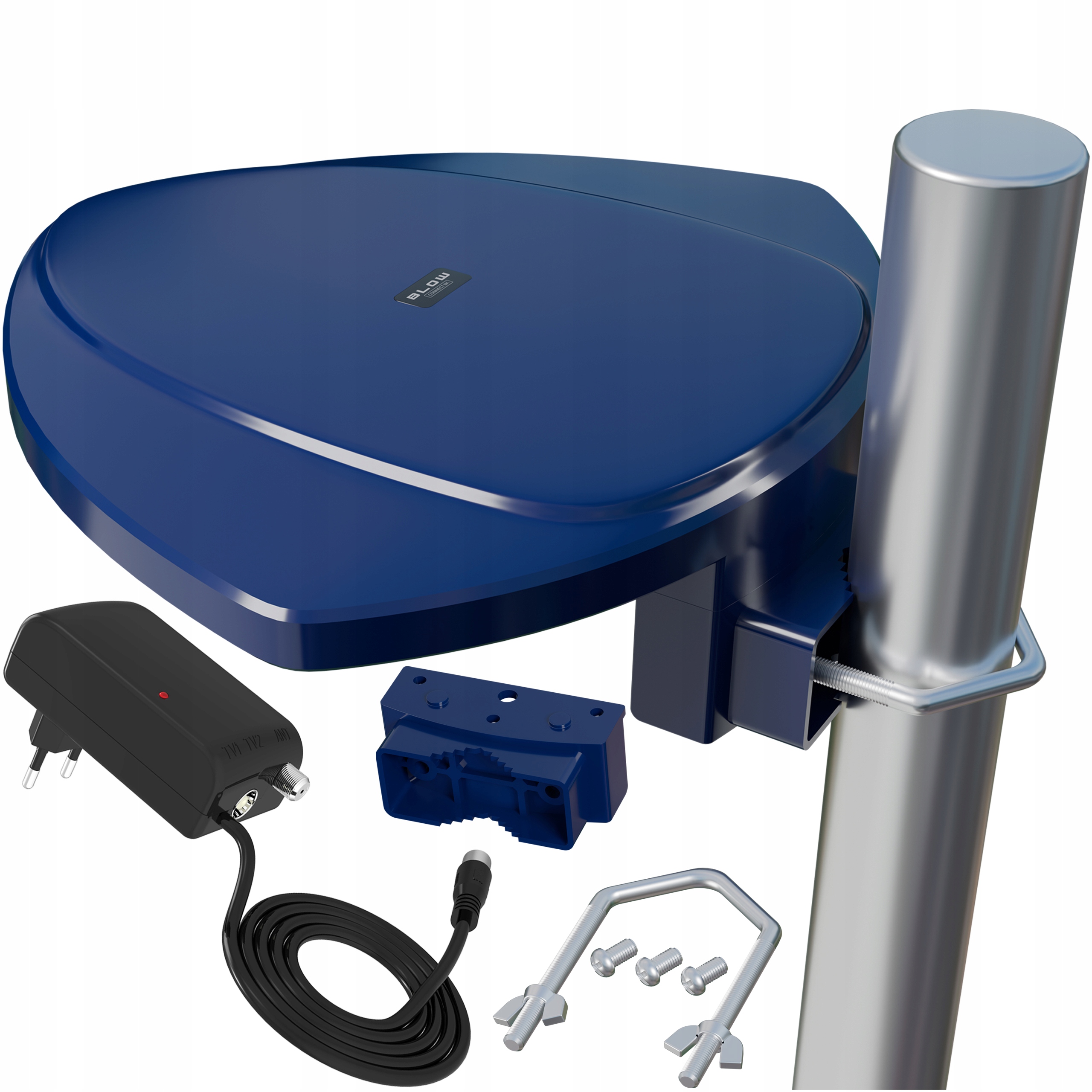 Antena Zewnętrzna Aktywna DVB-T2 Full Hd Tv 4K 8K Filtr Gsm Uhf Zasilacz 1M