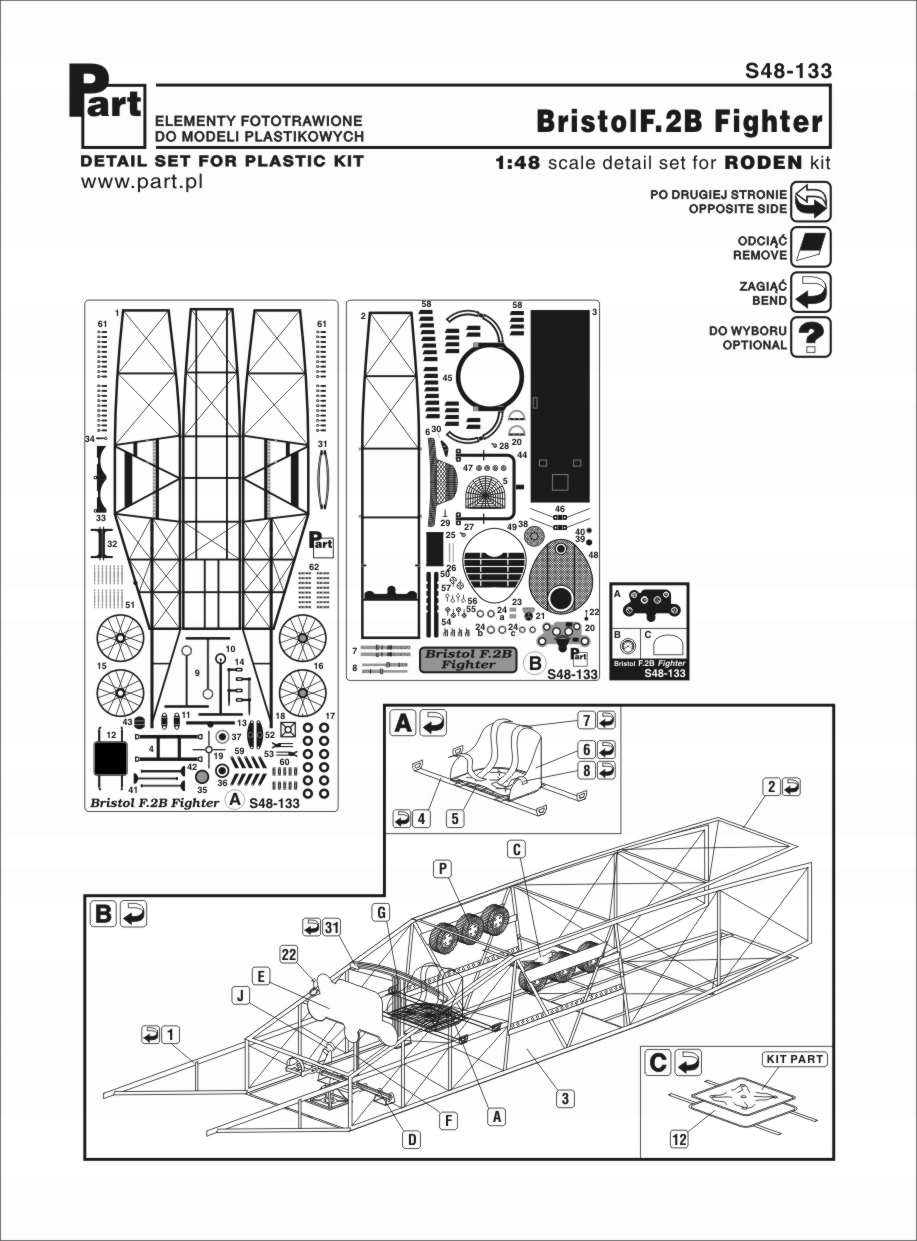 Část S48-133 Stíhací letoun Bristol F.2B 1/48 (Roden)