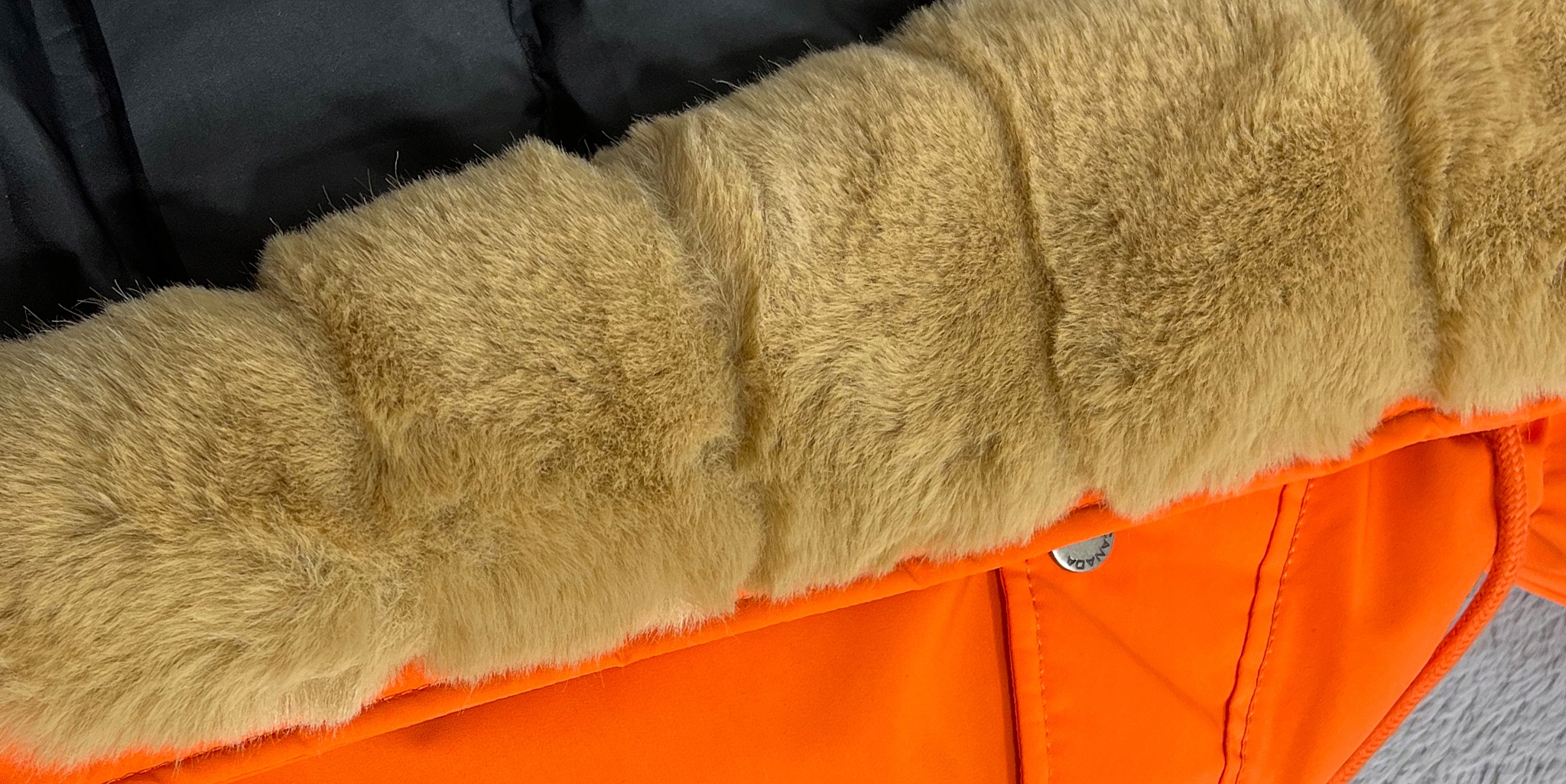 ZIMOWA POMARAŃCZA CIEPŁA KURTKA Z FUTERKIEM 6XL Rozmiar 6XL