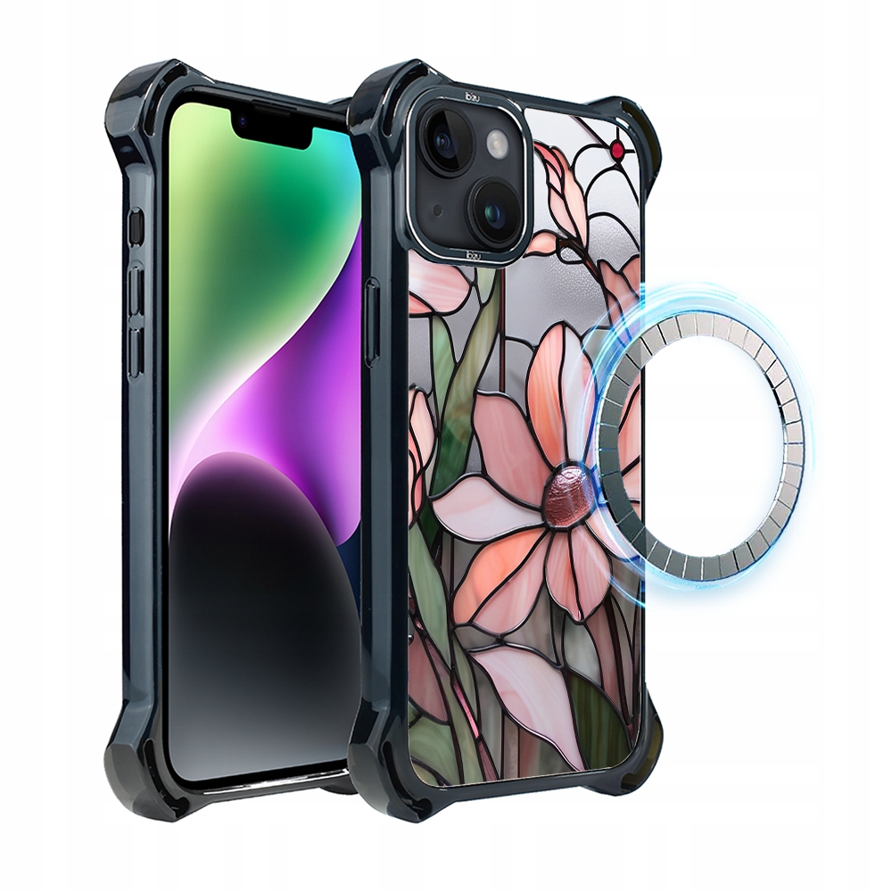 Pouzdro pro iPhone 14 Ibizu DropGuard Ultra s MagSafe, růžová magnolie