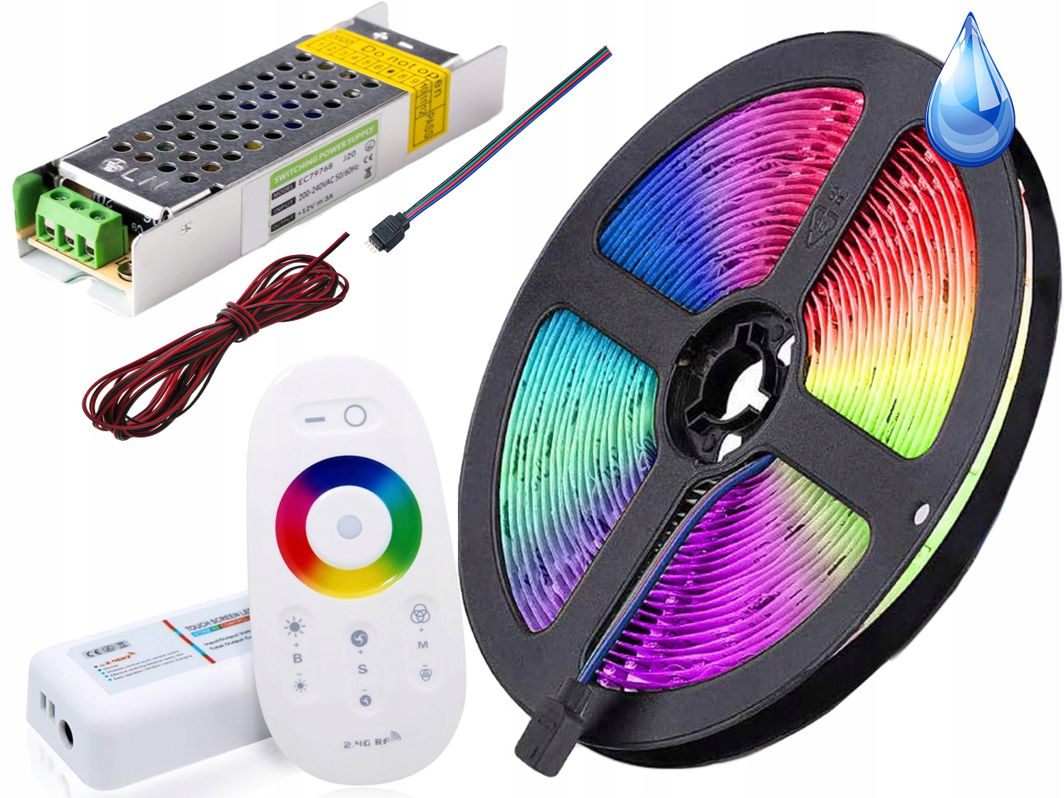 

Zestaw Led Rgb Wodoodporny 5m Pilot Taśma 5050 150