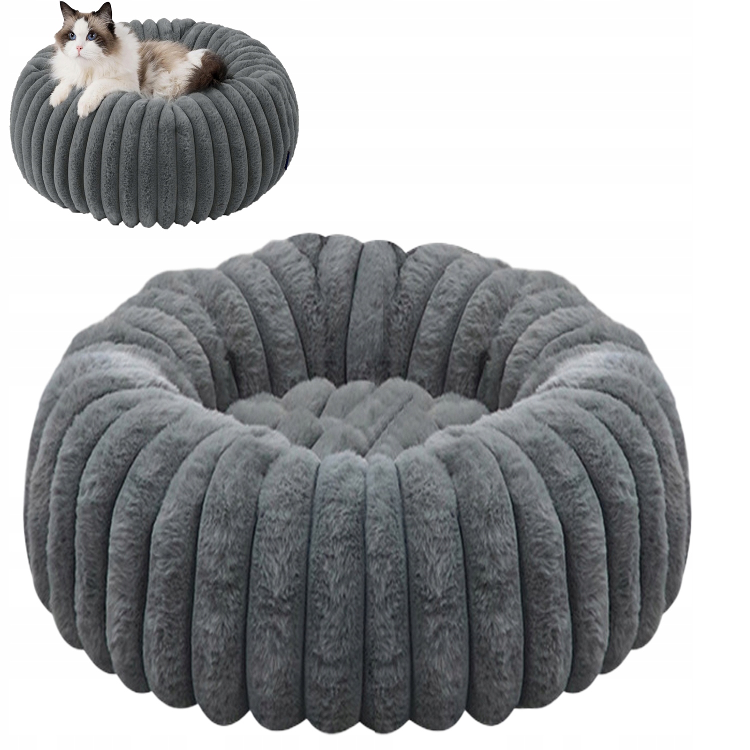Pelíšek Pro Zvířata Donut Zklidňující Pro Psy A Kočky, Podpora Kloubů, Pohodlný Spánek