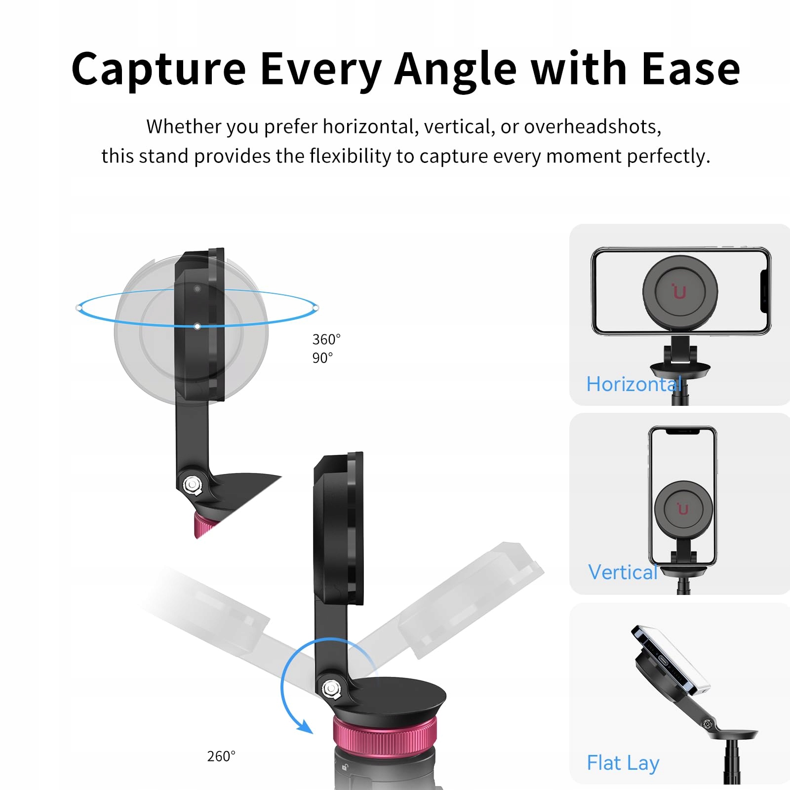 ULANZI MT-84 Magnetyczny Selfie Stick 153cm Statyw Telefonu iPhone — miniatura 4