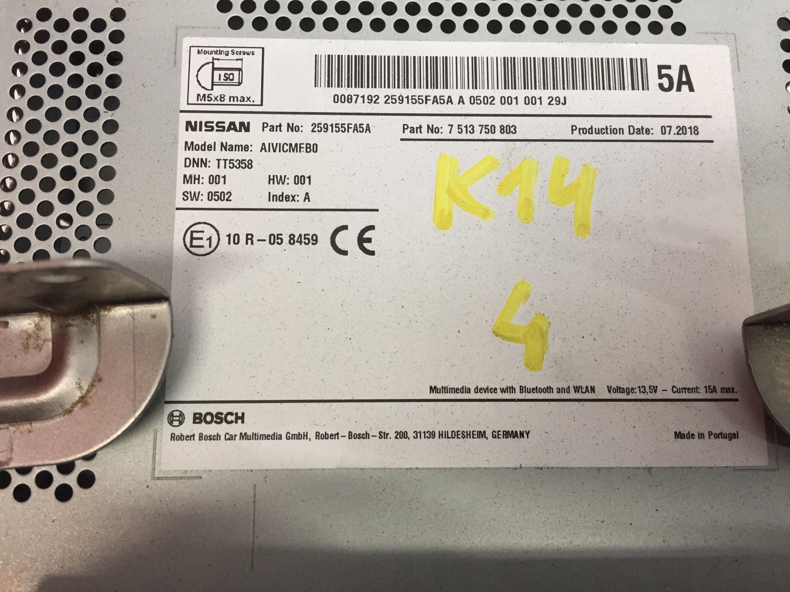 MICRA K14 RADIO NAVI NAVIGACJA Part number 259155FA5A