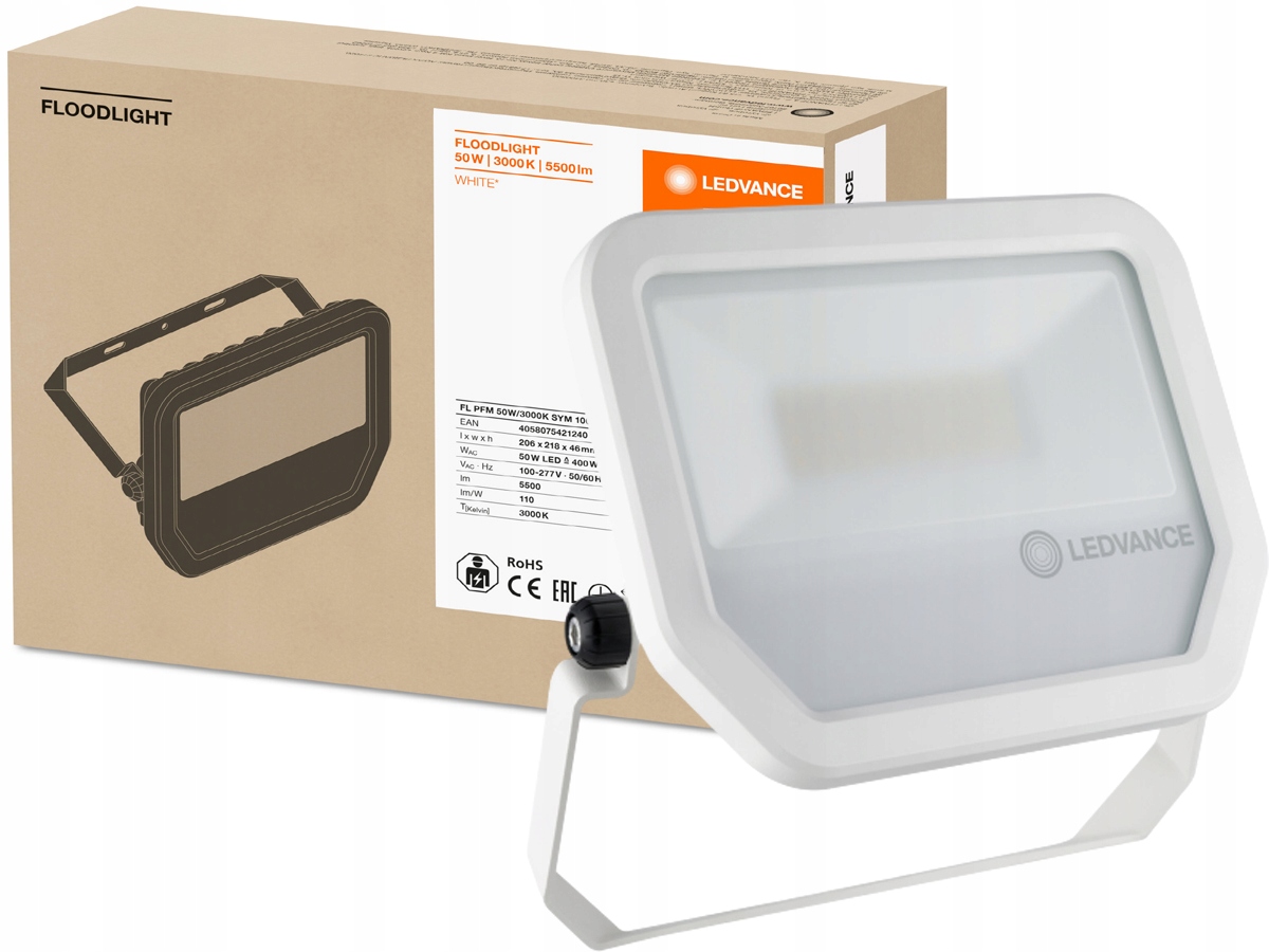 

Reflektor naświetlacz Led 50W 3000K biały 5500lm