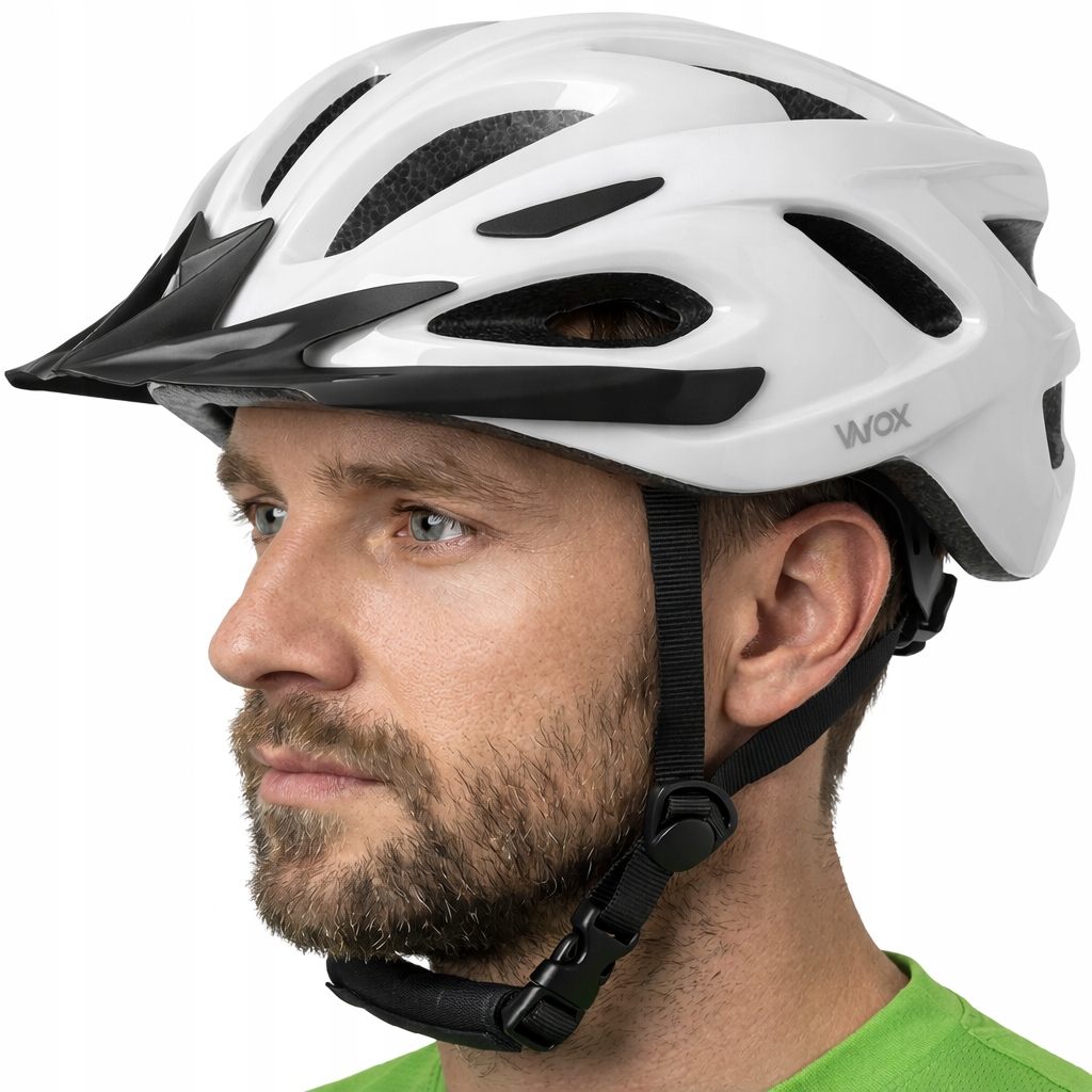 Kask Rowerowy Męski Damski Z Daszkiem Regulowany 55-58cm Lampka Tylna Vayox