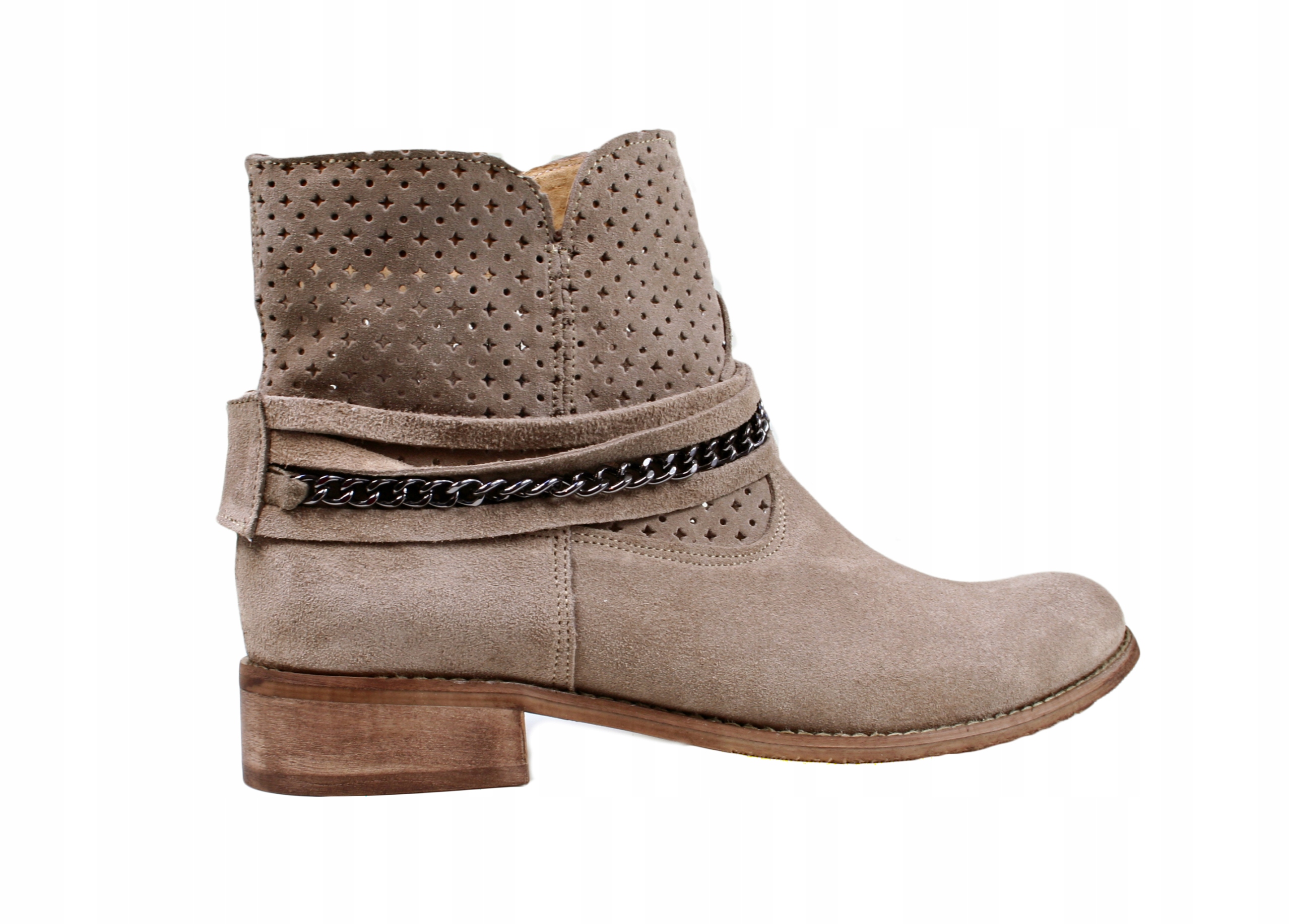 ELLABUT WIOSNA BOTKI ZAMSZ SKÓRA CAPUCCINO r39 DZ Marka inna