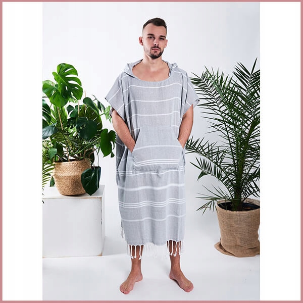 

Poncho hammam męskie 100% naturalna bawełna Yeye