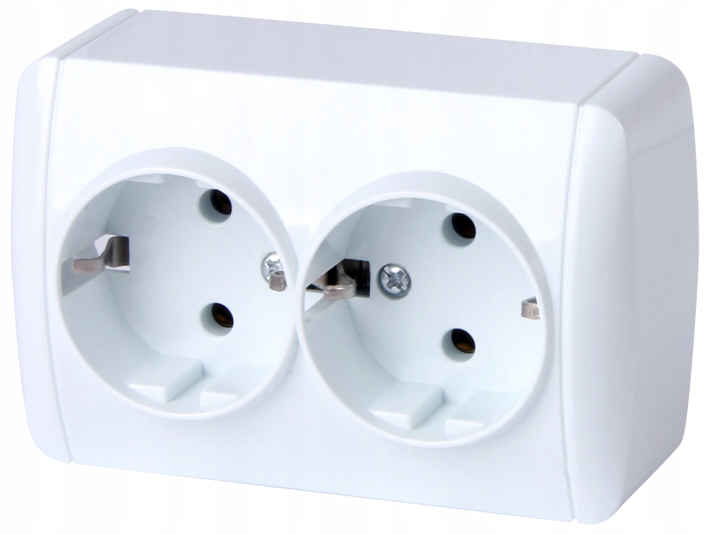 

Gniazdo podwójne, bez osłony IP20, natynkowe