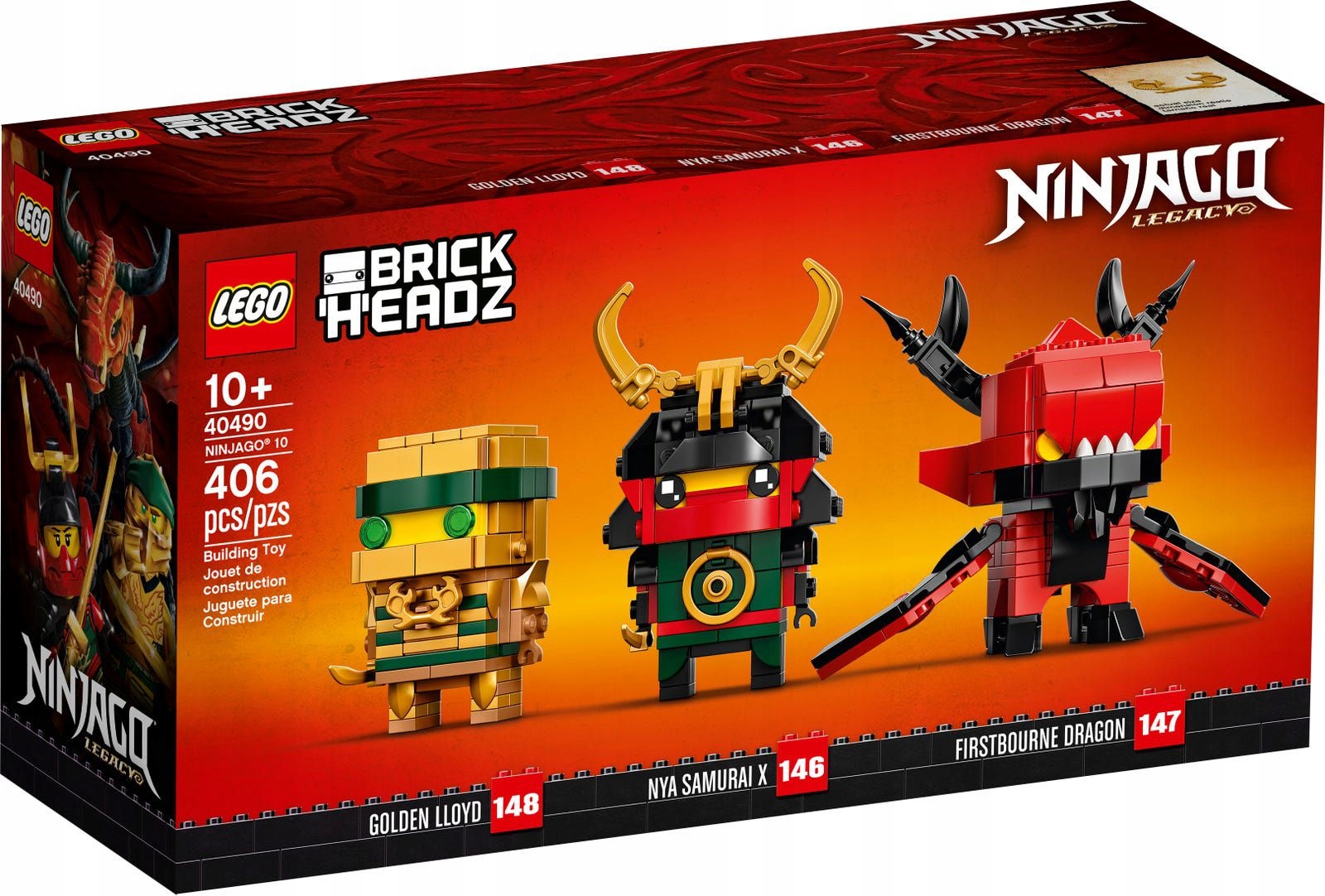 Lego Ninjago 40490 BrickHeadz, Ninjago 10 Nové