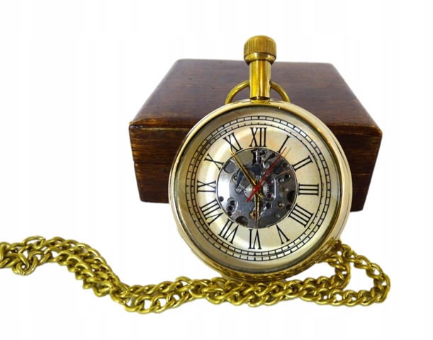 Mechanické hodinky Retro na řetízku, Vintage replika v dřevěné krabičce