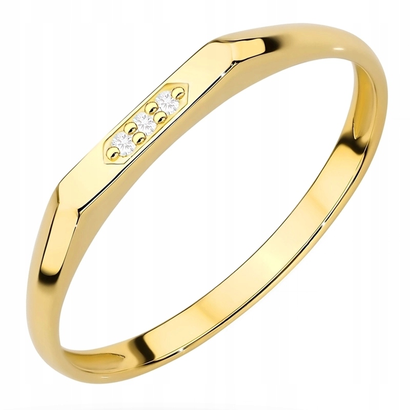 Zlatý Prstýnek Signet s zirkony ryzosti 585 vel. 16
