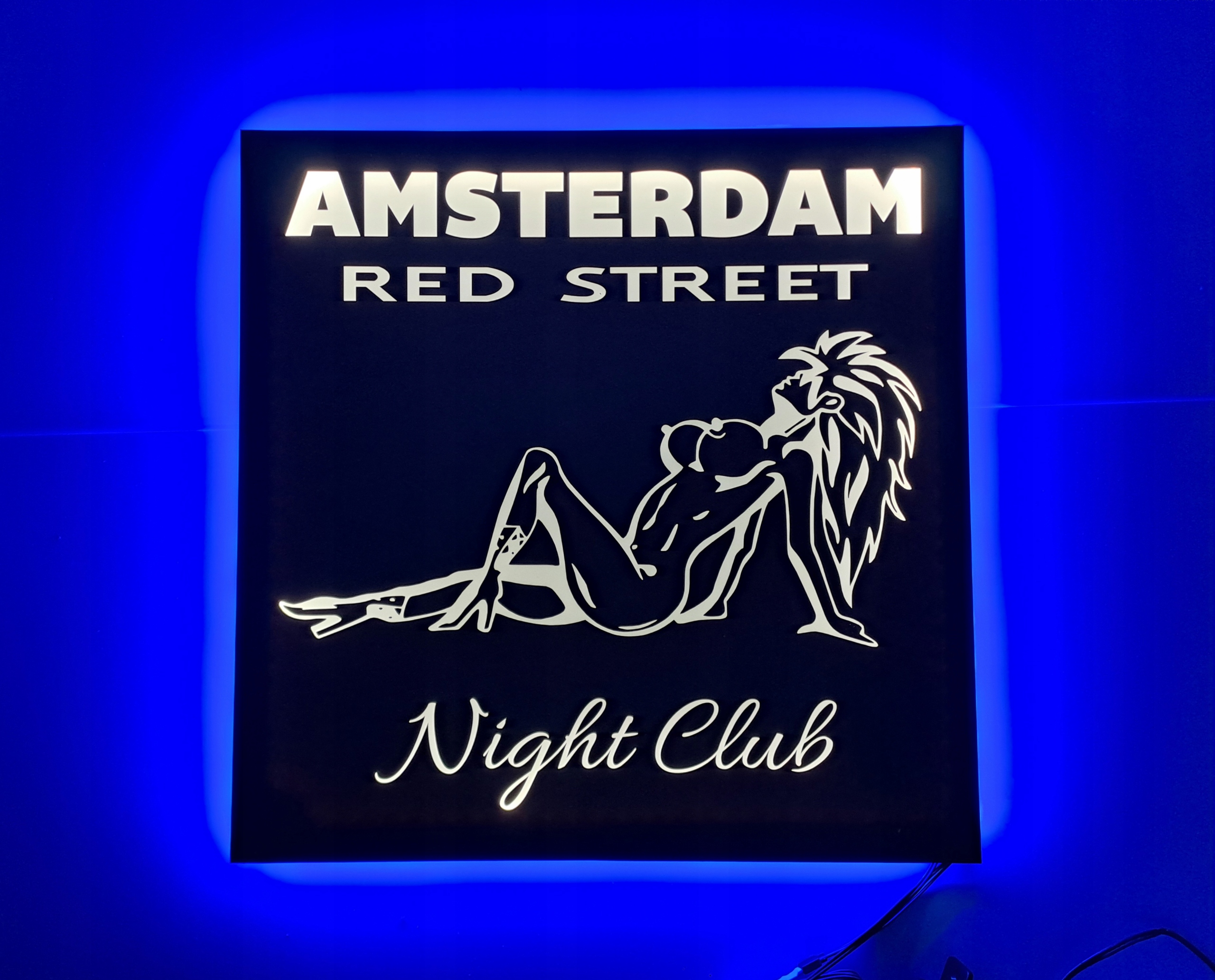 Led tabuľa Amsterdam Red Street nad posteľ s podsvietením kabíny Tir Lkw