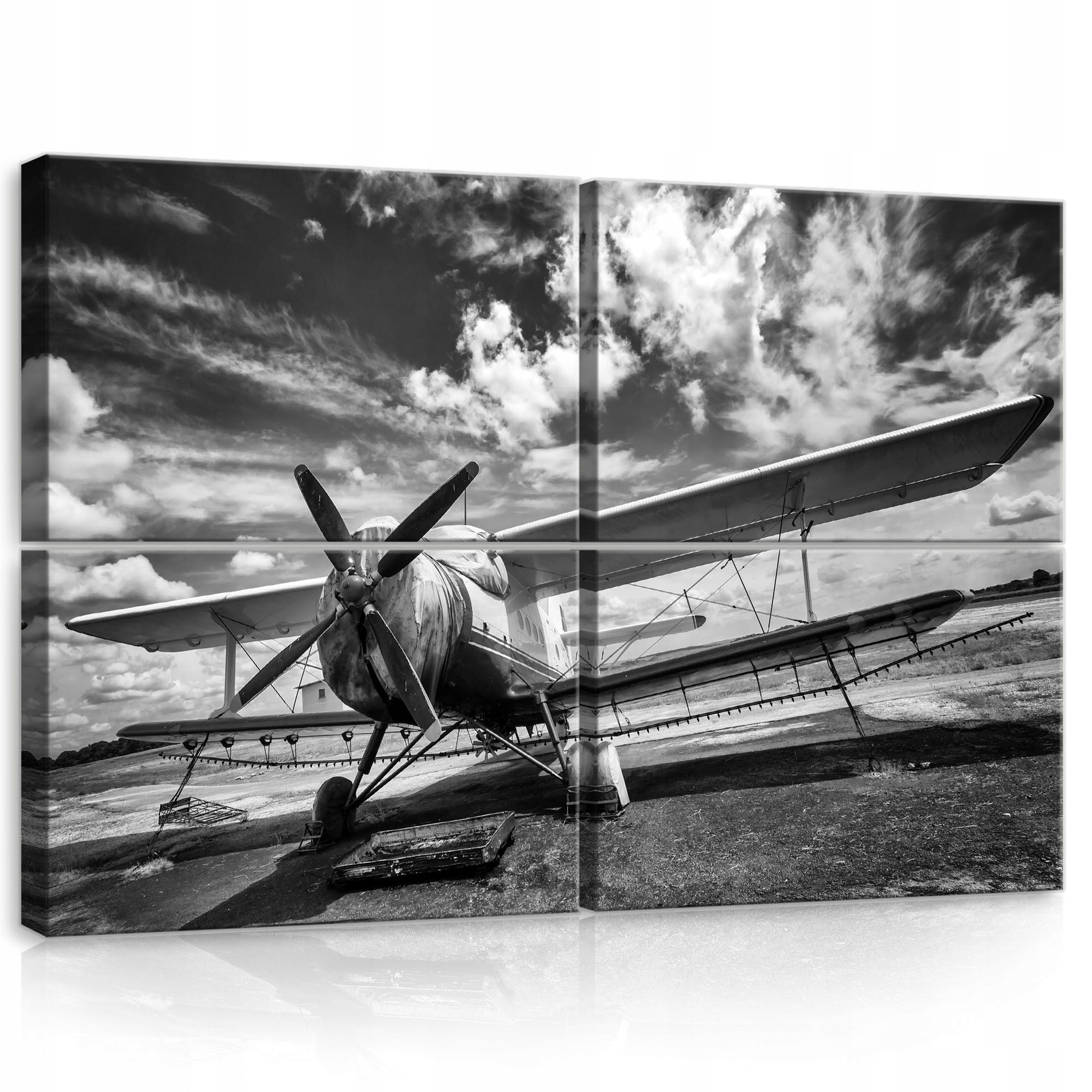 Obraz 120x80 dvojplošník lietadlo letectvo obloha mraky vintage krídla