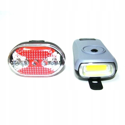 Lampy Rowerowe Led Mocne Zestaw Szara