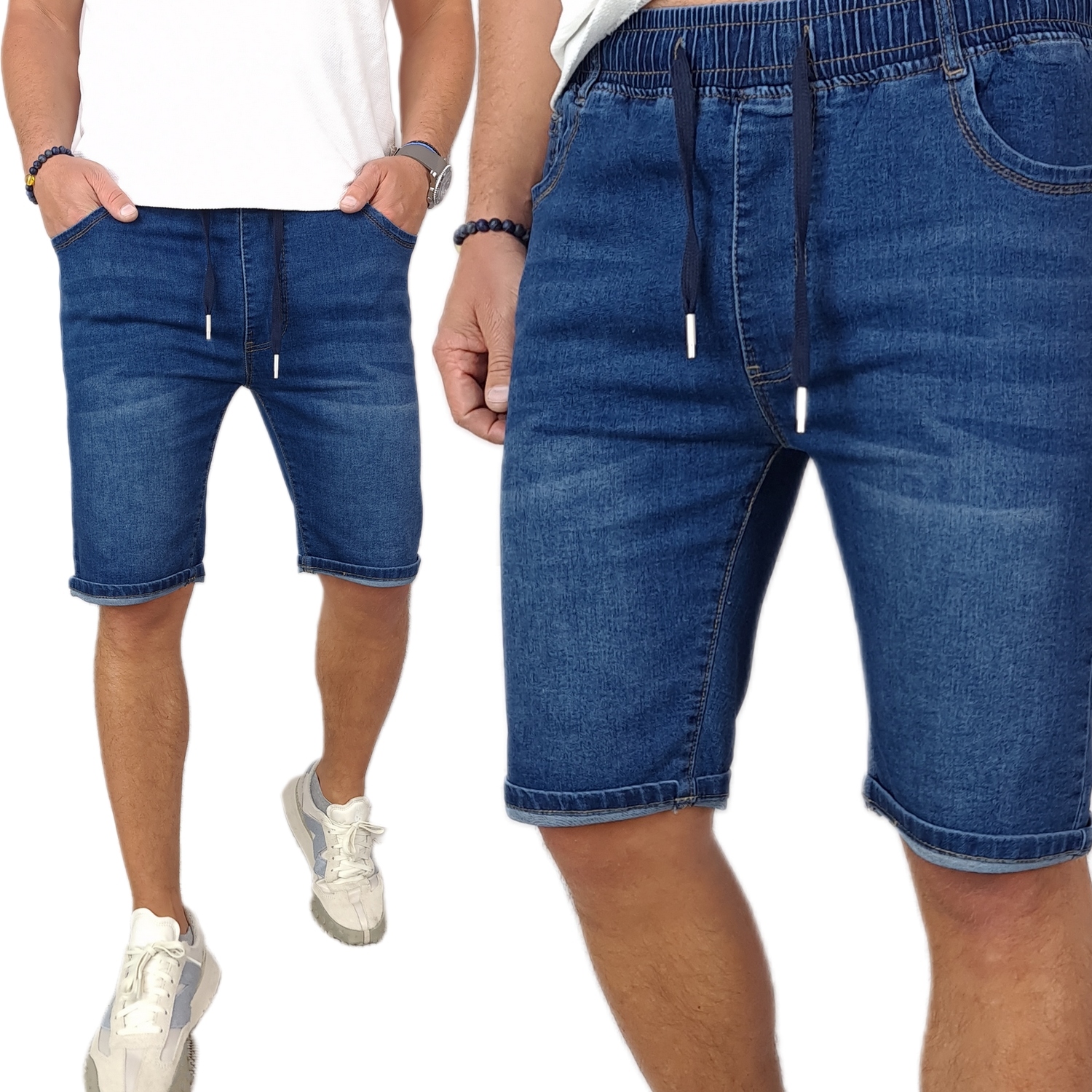 

Spodenki Bojówki Jeansowe Rozciągliwe #L #26