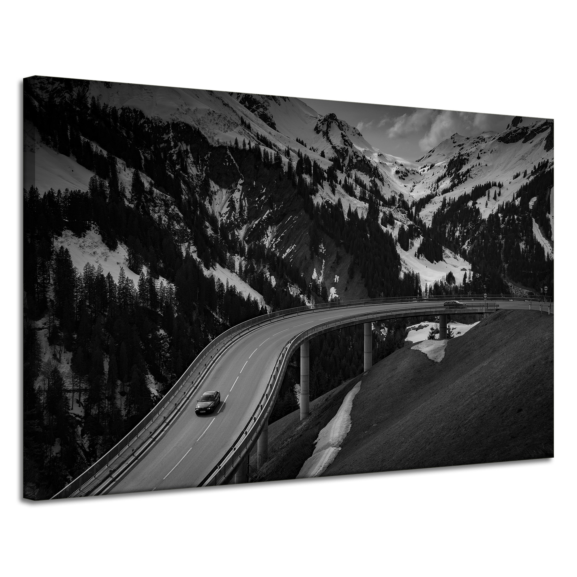 Obraz Canvas Příroda Cesta přes hory V zimě 120x80