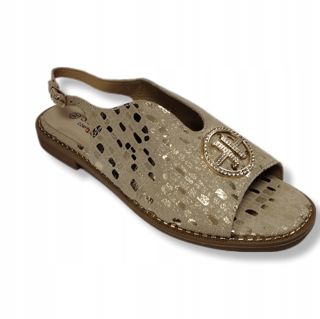 komfort sandály ozdoba zirkony S.barski KV51-094 zlaté vel. 37
