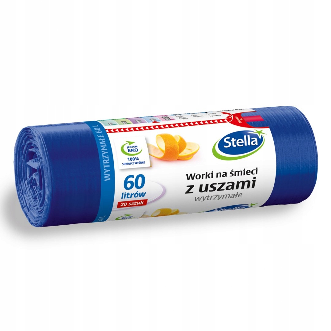 

Worki na śmieci Wytrzymałe z uszami 60L 20 szt