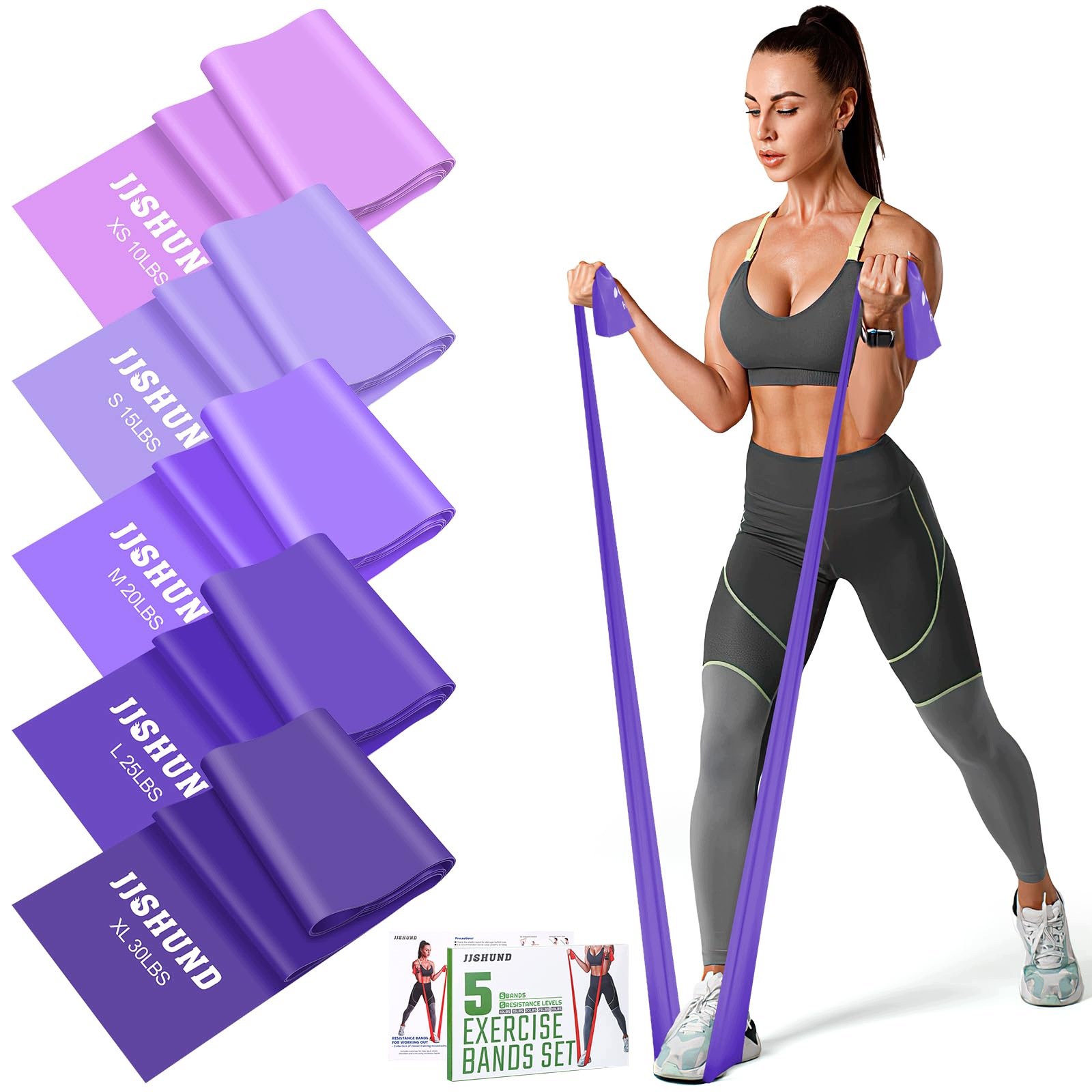 Gumy Zestaw taśm oporowych do ćwiczeń fitnessu jogi pilatesu 5 sztuk