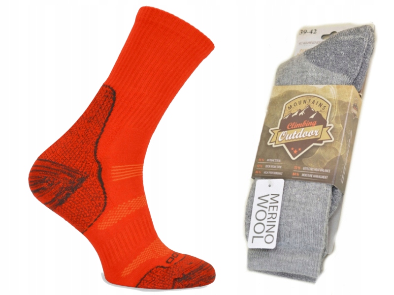 Skarpetki Trekkingowe Comodo TR12, 70% wełny Merino ciepłe 35-38 pom