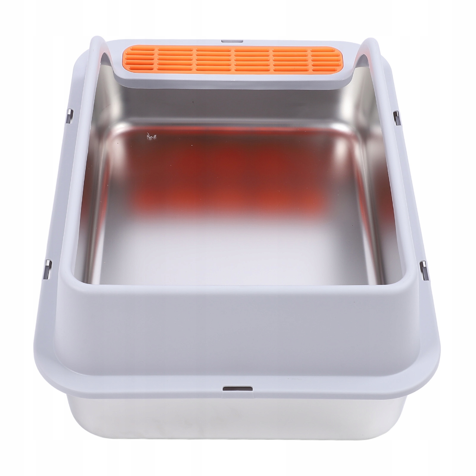 Levně Velká kovová toaleta z nerezové oceli s protilesklým podnosem na 77