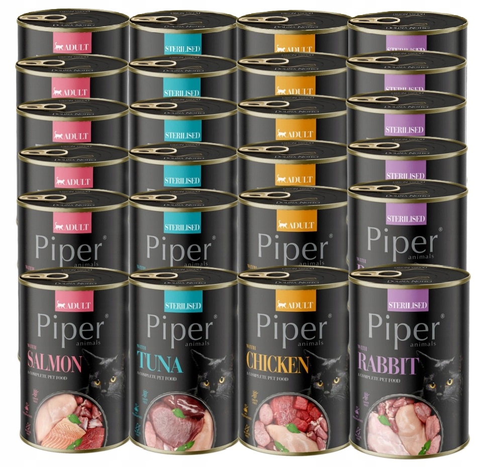 Krmivo pro kočky Piper Adult Mix chutí 24x400 g