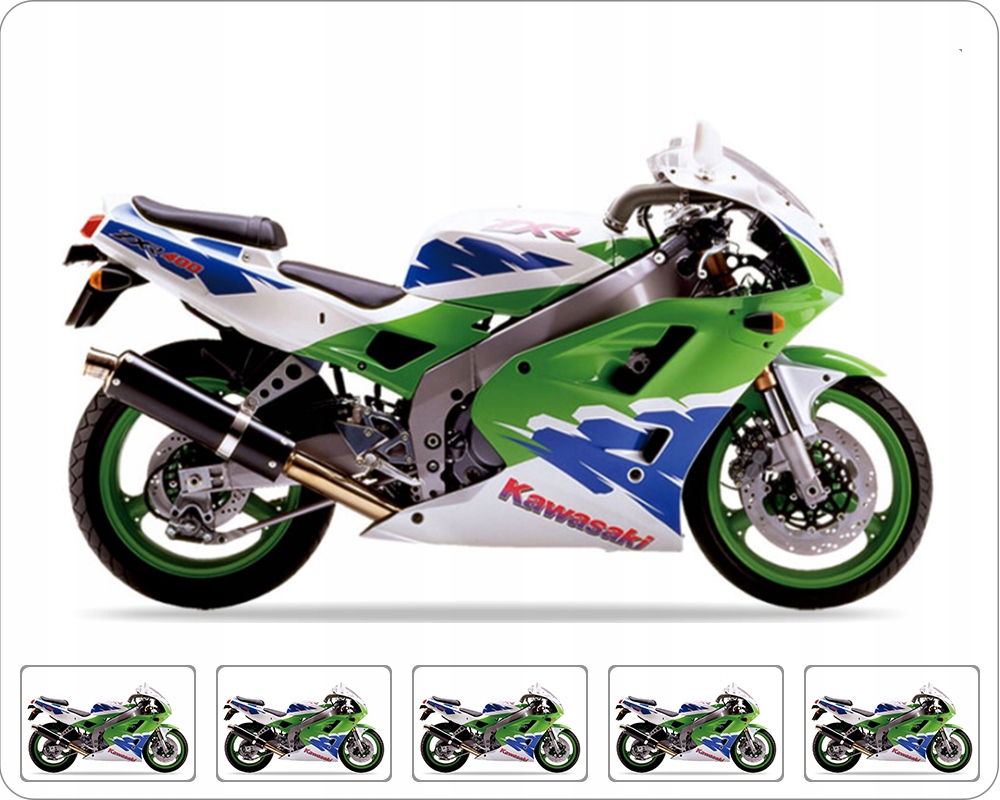 Samolepky Na Motocykl Juula Pro Kawasaki Zxr 400 1994 Zelená Bílá Modrá