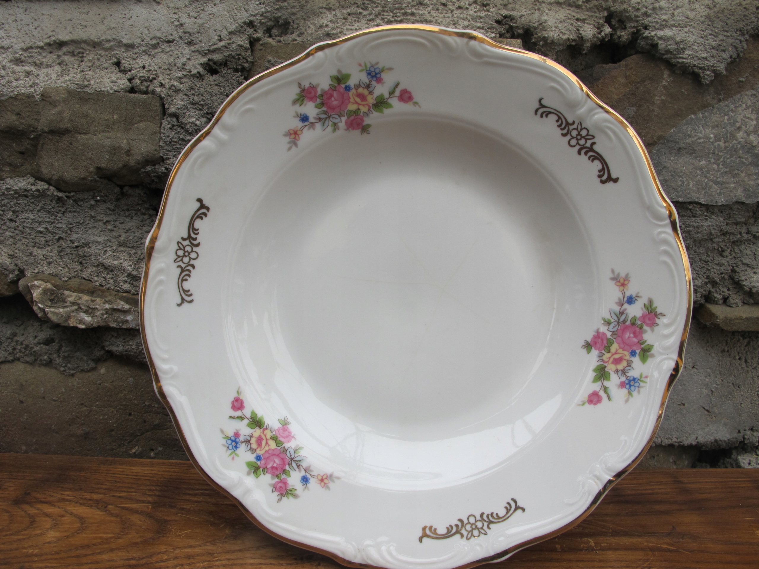 Ozdobne Porcelanowe Głębokie Talerze Obiadowe_BOGUCICE-VINTAGE PRL