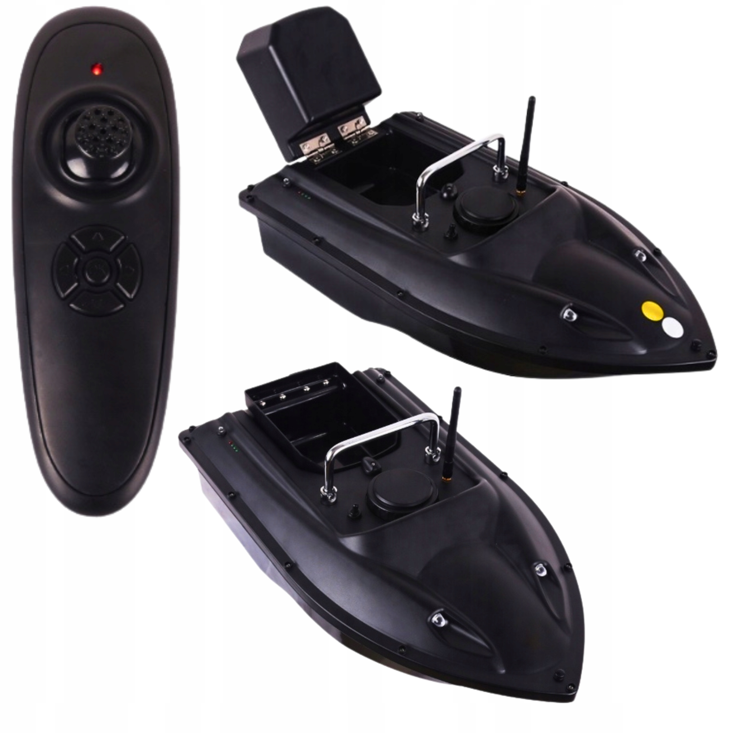 Loď Návnadová loď 2x Akumulátory 7.4 V 5200 Mah Černá Pořádná