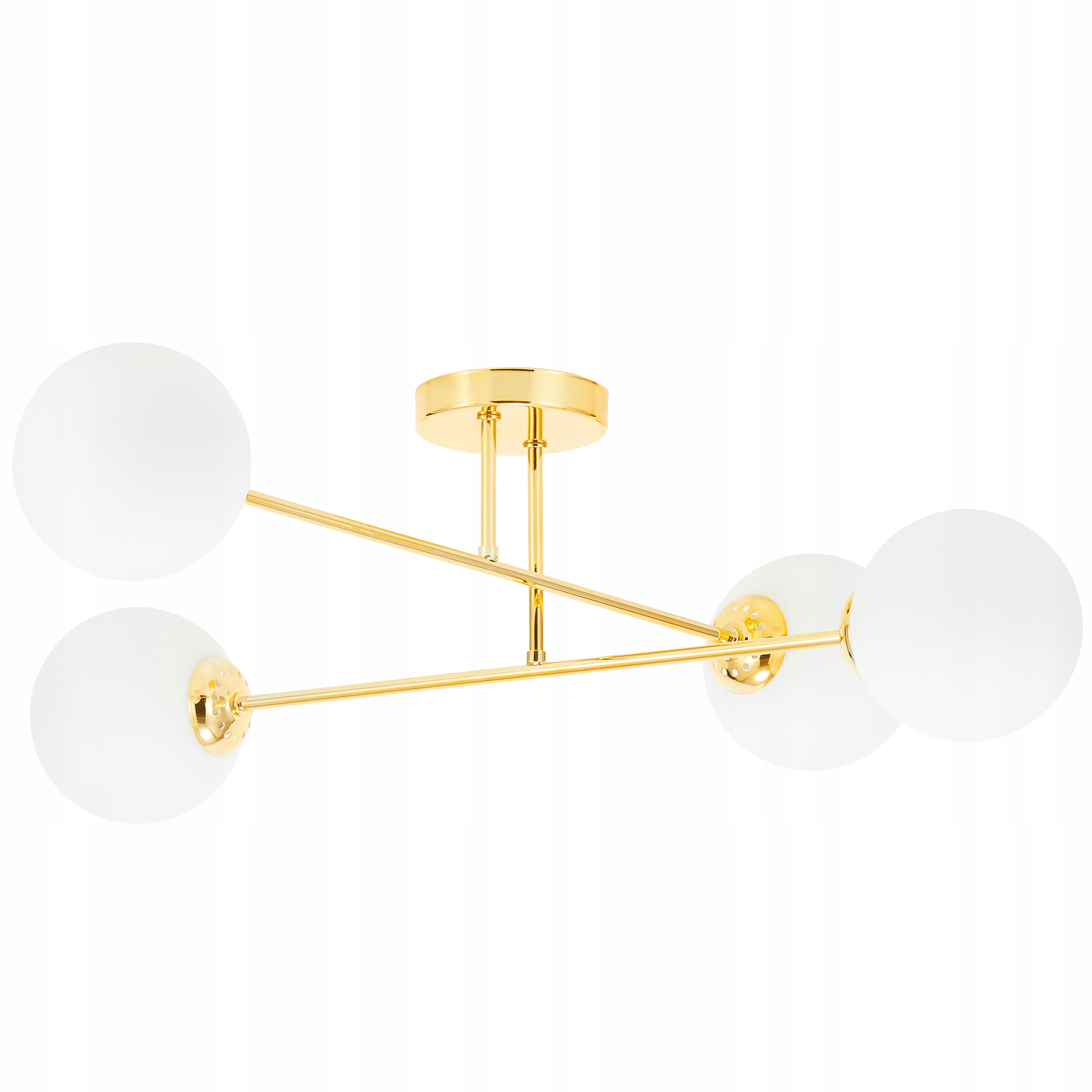 Lampa Wisząca Sufitowa Złota Biała Szklane Kule Loft Nowoczesna do Salonu