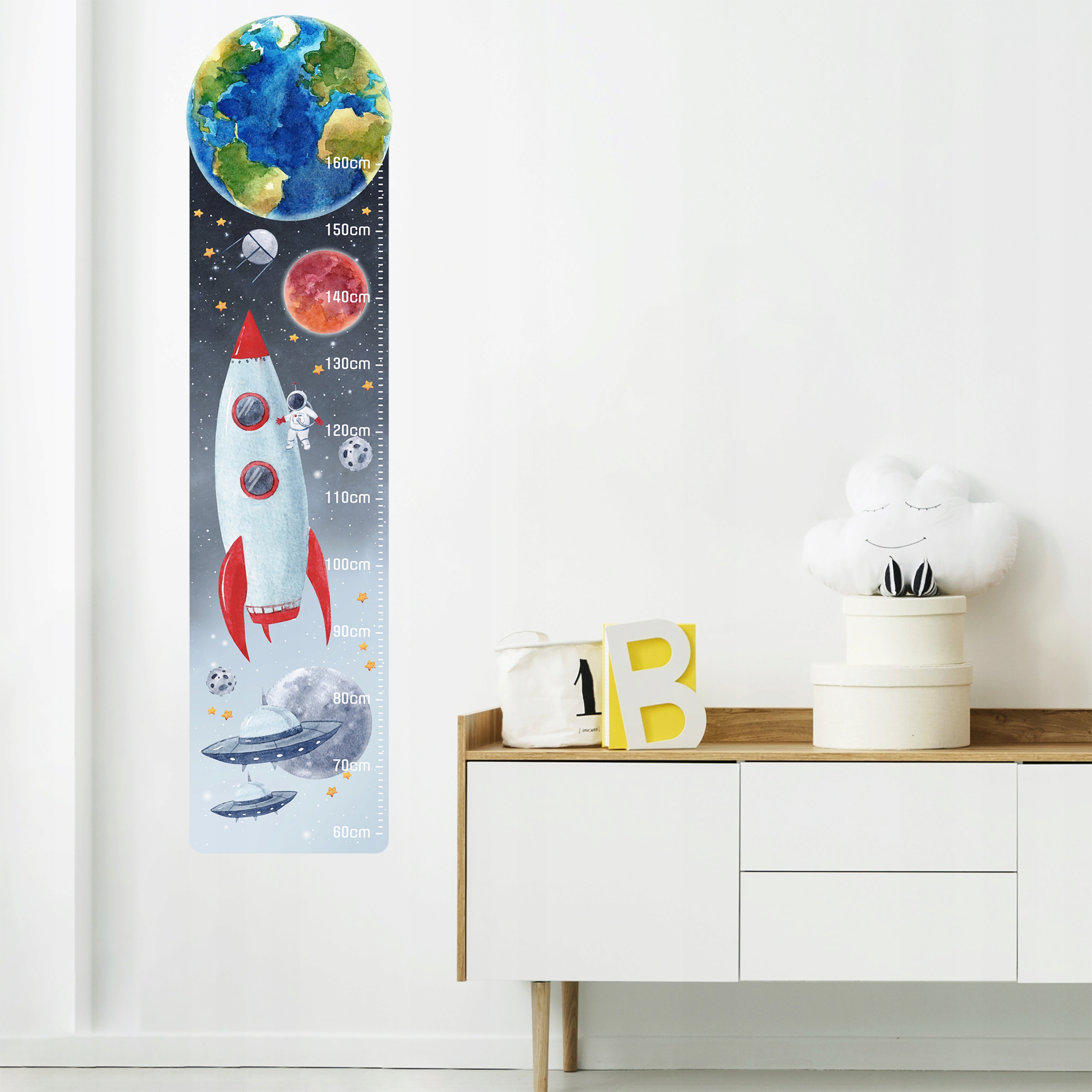MIARKA WZROSTU naklejka na ścianę KOSMOS I RAKIETA Bohater Inny