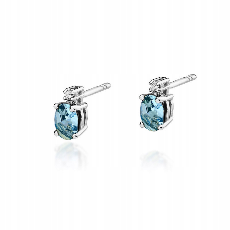 Náušnice s topazem a diamanty ryzost 585 (14k) Dárek