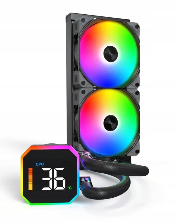 Montech HyperFlow Digital 240 Black zestaw AIO