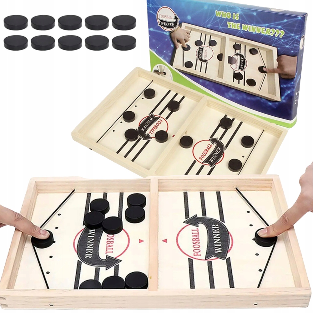 DUŻY CYMBERGAJ FAST SLING PUCK SLINGSHOT SLINGPUCK GRA PIŁKARZYKI DREWNIANE