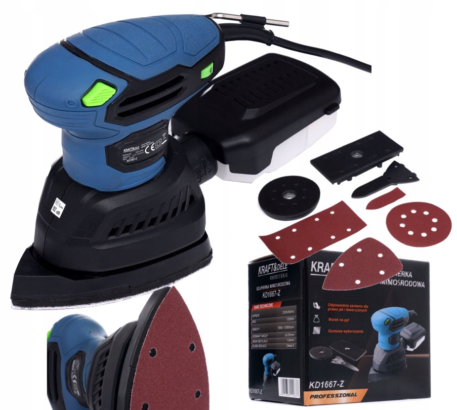 Vibrační Excentrická Bruska Multifunkční Na Dřevo A Kov 4v1 1200W